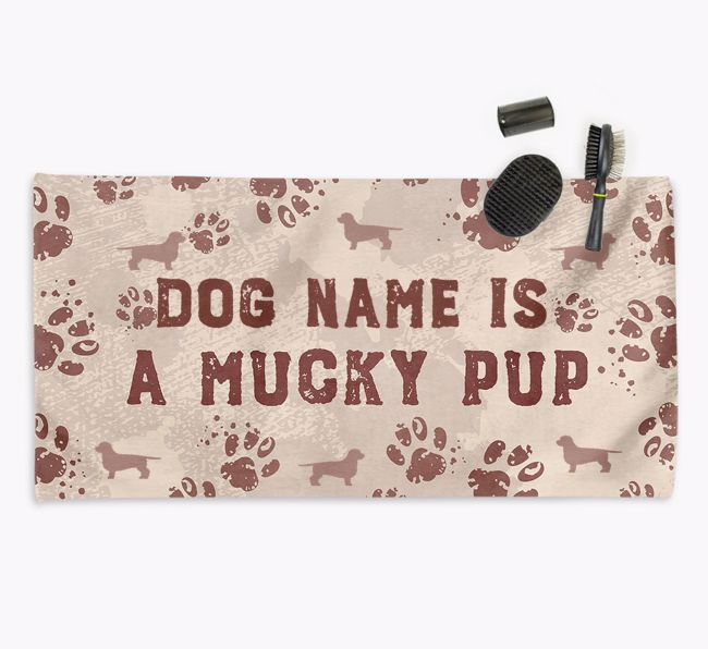 'Mucky Pup' Personalised Towel for your {breedCommonName}